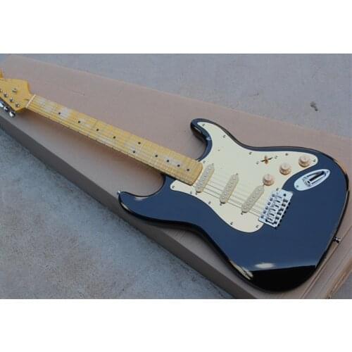 Retro Black electric guitar, white card, white guard fence, maple finger board, custom made, free delivery
