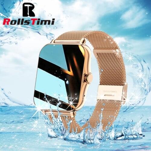 ROLLSTIMI Smart Watch Women Men Bluetooth Call Tracker Laidies Smartwatch Heart Rate Sleep Monitor Man Watches For IOS Android