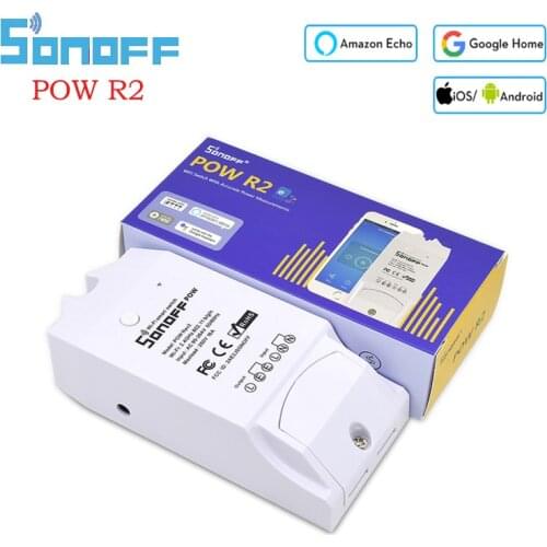 Sonoff POW R2 Smart Wireless WiFi Switch 15A Real Time Power Consumption Measurement Compatible with eWelink Alexa Google Home