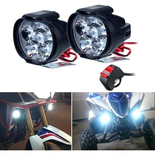 Universal 6 LED Motorcycles Bicycle Headlight + Switch Dirt Bike Head Lamp