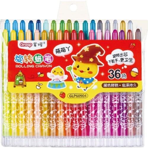 Grasp Wax Oil Pastel Rolling Crayons Painting Stick Set 12/24/36 Colors Creative Cartoon Drawing Crayon Stationery For Students