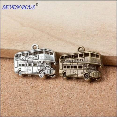 Factory Price 20 Pieces/Lot 19mm*25mm Alloy LonDon Autobus Bus Charms