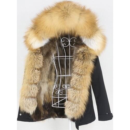OFTBUY Waterproof Short Parka Winter Jacket Women Real Fox Fur Coat Natural Raccoon Fur Outerwear Hood Streetwear Detachable