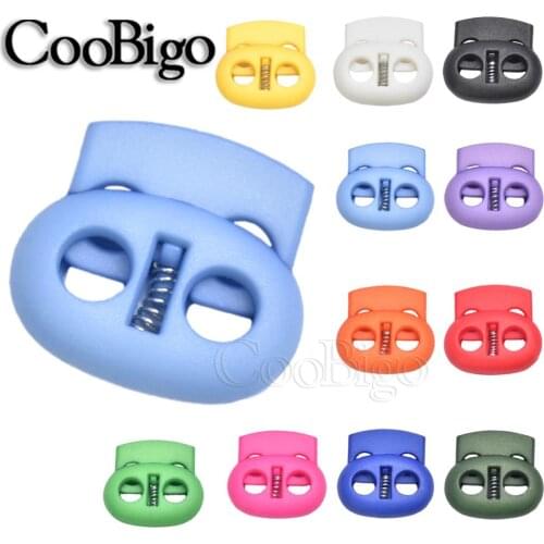 100pcs Colorful 5mm Hole Plastic Stopper Cord Lock Bean Toggle Clip for Apparel Paracord Elastic Cord Lanyard Rope Accessories