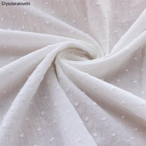 200x140cm Cotton White Cloth DIY Shirt Dress Cloth Embroidered Cotton Fabric DIY Apparel Sewing Fabric