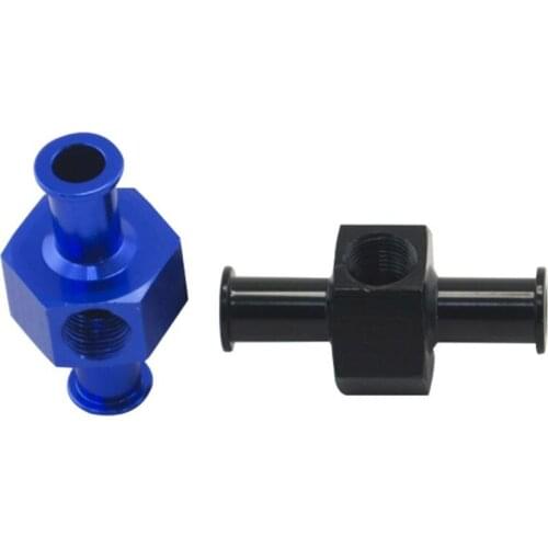 3/8" Metal Fuel Pressure Gauge Inline Barb Adapter Connector Head with 1/8" Port Blue/Black