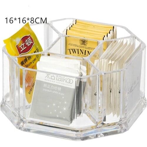 Acrylic Five Lattices Tea Bags Holder Coffee Sugar Bag Case Guest Room Storage Boxes