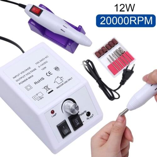 20000RPM Electric Nail Drill Machine Gel Nail Art Polisher Milling Cutter For Manicure Pedicure Electric Nail File Set Tools Kit