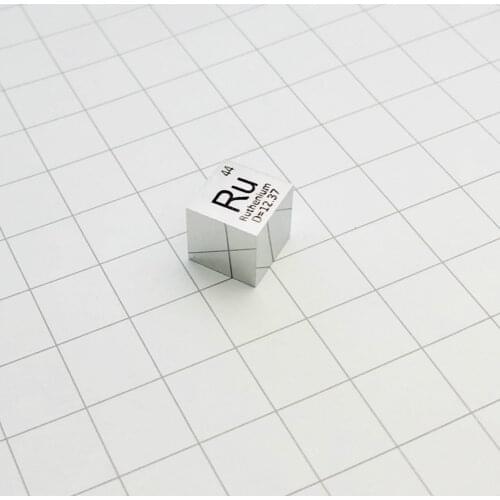 Free shipping ruthenium metal 9999 pure Ru 10mm mirror polished density cube / ingot ruthenium element periodic table pellet