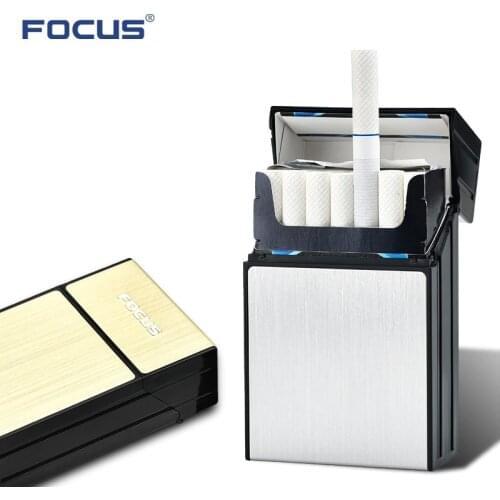 FOCUS Ultra thin Cigarette Case damp proof holder 20pcs Cigarette Slim ABS Plastic Cigaret Box Smoker GiftS for Men Fashion Pipe