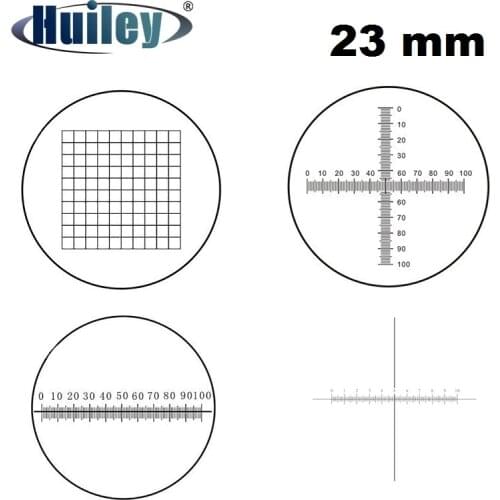 Diameter 23mm Microscope Micrometer Optical Eyepiece Scale Calibration Cross Ruler Microscope Vision Instrument Optical Glass