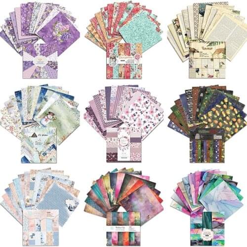For Card Making Multipurpose Flower Pattern Background Paper 24 Sheets/Set Flower Pattern DIY Scrapbook Craft
