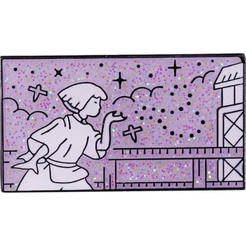 Haku Glitter Blowing Wish Badge Studio Ghibli Spirited Away Enamel Pin Love Symbol Accessory