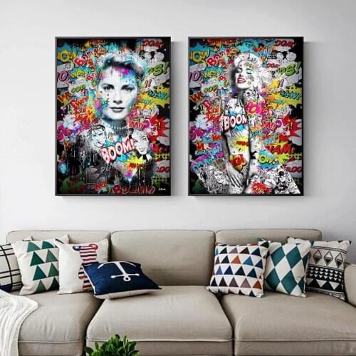 Graffiti Art Portrait Canvas Paintings Modern Street Art Poster and Print Wall Art Picture for Living Room Cuadros Home Decor