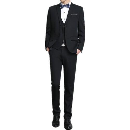 Latest Design Three Pieces Mens Fashion Slim Suits Men Business Casual Clothing Suit Men Blazers Jacket Trousers Vest Sets