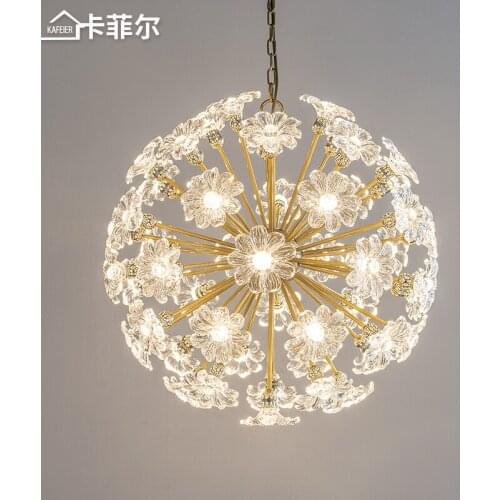 Ins net red crystal glass flower chandelier modern designer creative personality Nordic restaurant bar table lamp