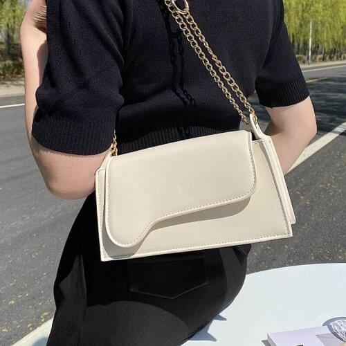 Women Small Flap Crossbody Bags Solid Color Chain Handbags New Quality Pu Leather Messenger Bag Female Casual Shoulder Bags Sac