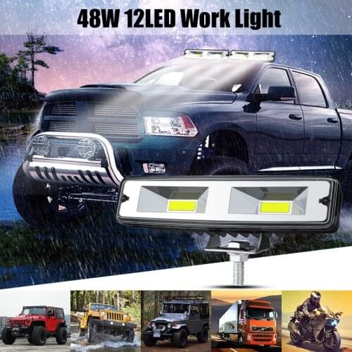 48W Car LED Work Light Bar Driving Lamp for Offroad 4WD Boat Tractor Truck 4x4 SUV Fog Light 12V Headlight for ATV Led Bar