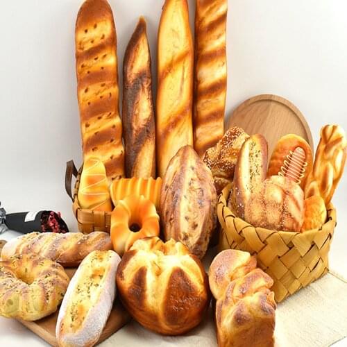 Simulation bread model doughnut Baguette Soft Hard Roll Croissant bar stick twist bread toasted bread rye bread fake food props