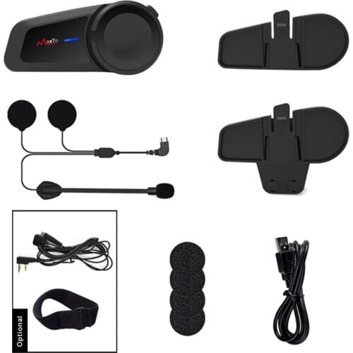 Maxto M2 Motorcycle Group Intercom Helmet Accessories Original Parts Soft Hard Microphone 2 in 1 Headset Replacements