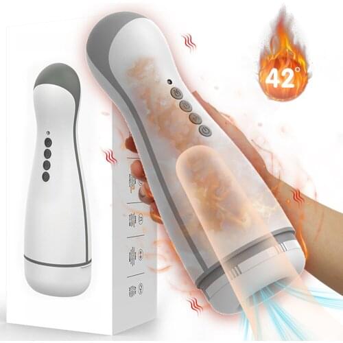 Mens Sports Masturbation Device Mens Electric Intelligent Voice Variable Speed Heating Sucking Massager Adult Airplane Cup