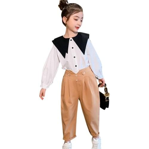 Teen Girls Clothing Patchwork Girls Clothing Blouse + Pants Tracksuit Girl Casual Style Tracksuits For Children 6 8 10 12 14