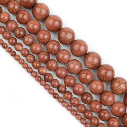 Wholesale Natural Stone Gold Sandstone Sand Beads 4 6 8 10 12 14MM 15" Strand Pick Size For DIY Necklace Bracelet Jewelry Making