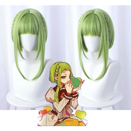 Anime Toilet-bound Hanako-kun cosplay wig Nanamine Sakura wig Fluorescent green Cosplay Anime Wig Heat Resistant Synthetic Wigs