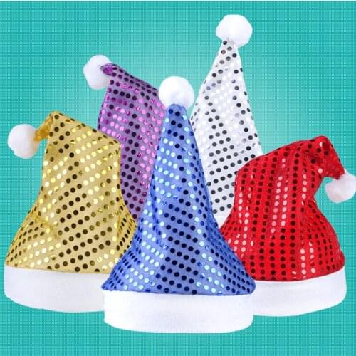 Christmas decorations gifts wholesale childrens Christmas performance adult sequins hat colours are optional