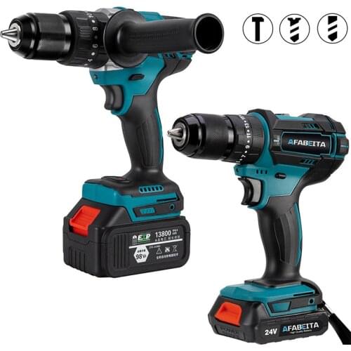 Brushless Brushed Motor Electric Drill Cordless With Lithium Battery 3 in 1 Impact Screwdriver