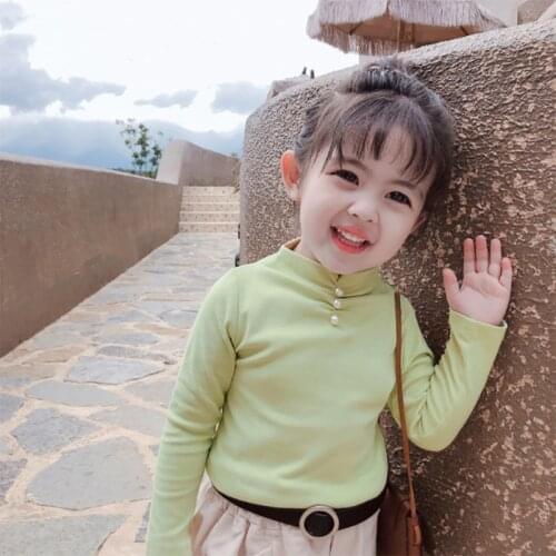 GirlS Sweater 2020 Autumn New Style Crew Neck Korean-style Fashion Candy-Colored Base Shirt Tops Sweater