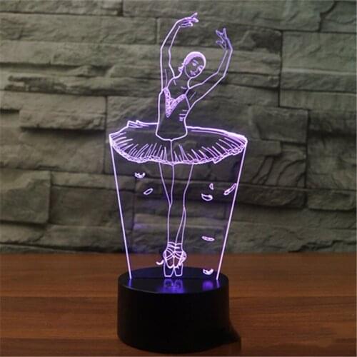 2018 new foreign trade ballet dancers 3D lights seven color touch LED visual lights gift atmosphere lamp 4120 flashing toys