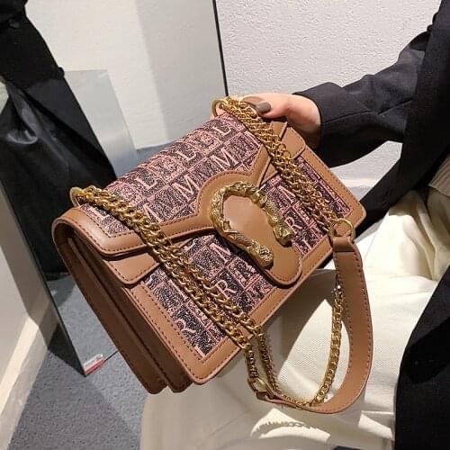 Fashion Design Printing Women Chain Crossbody Bag Female Trend Exquisite Handbag Ladies High Quality Luxury Leather Shoulder Bag