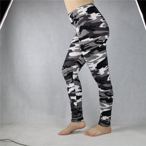 Babbytoro Women Leggings Elastic Waist Camo Workout Fitness Military Print Jeggings Plus Size 7xl 6xl 5xl xs Grey Green Yellow