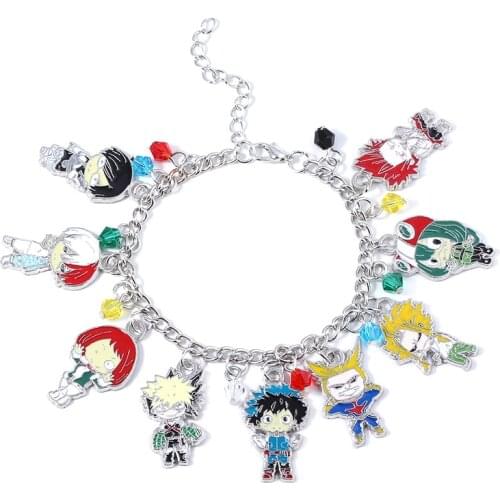 RJ Women Jewelry Anime My Hero Academia Bracelets Midoriya Izuku bakugou katsuki Todoroki Shoto Figure Charms Bangles Jewelry