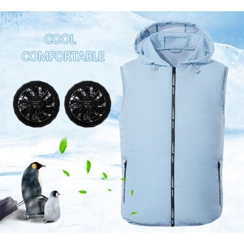 Men Summer Camouflage Air Conditioning Clothing Fan Cooling Vest USB Charging Cooling Sport Man Vest Outdoor Cooling -40