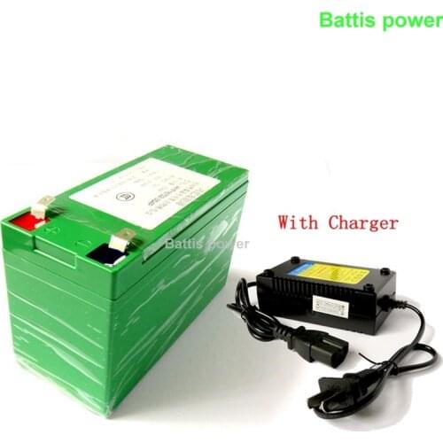 1pcs lifepo4 12v 10Ah 12v battery not 8ah 9ah for pack diy 12.8v 10ah power storage 100w cctv camera Led light toy car + Charger
