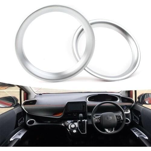 2Pcs Chrome ABS Car Front Console Cup Holder Ring Decorate Trims For Toyota Sienta 2016 2017 2018 RHD Only
