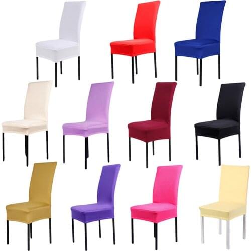24High quality Home Chair Cover wedding decoration Solid Colors Polyester Spandex Dining Chair Covers For Wedding Party 1pcs