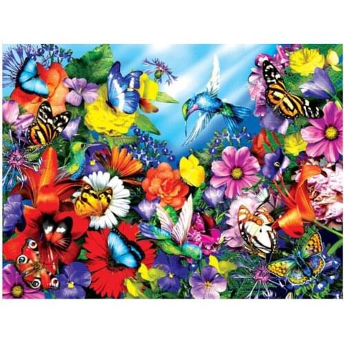 5d Butterfly Embroidery Mosaic Flowers Garden Diamond Painting Kits Beads Picture Wall Paper Rhinestones Drawing Christmas Gift