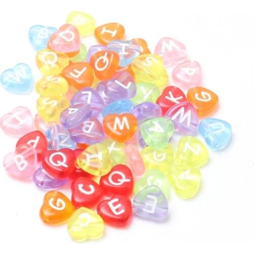 Mixed Color Red Pink Heart Diy Beads Acrylic Spacer Beads Fit Jewelry Making Diy Wholesale 10mm 50pcs