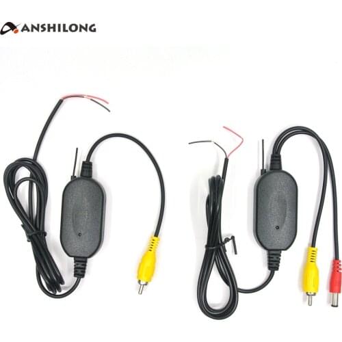 ANSHILONG 2.4G Wireless Video Cable Transmitter and Receiver for Car Video Monitor Rear View Backup Camera 9-14V up to 10m Range