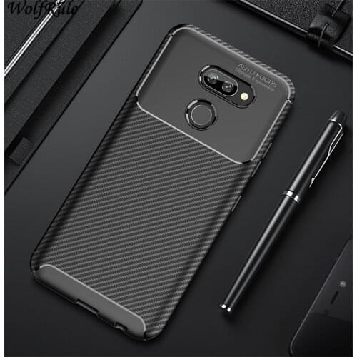 For Cover LG K40S Case Shockproof Bumper Carbon Fiber Texture Soft Business Fashion TPU Capa Case For LG K40S Cover LG K40S 6.1"