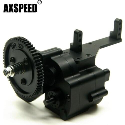 AXSPEED Metal Transfer Case AX2 2 Speed Transmission Gearbox for 1/10 RC Car Crawler Axial Wraith SCX10