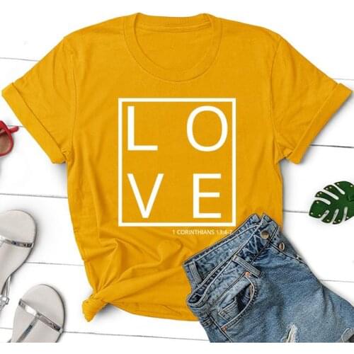 Christian Love Black Cotton T Shirt Clothes Harajuku FashionT-shirt Graphic Ian Funny Top Tees Femme Drop Shipping