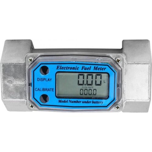 Mini Liquid Flow Meter LCD Digital Turbine Flowmeter Diesel Fuel Flowmeter 15-120L 1.5inch NPT Turbine Blue Water Flow Meter Hot