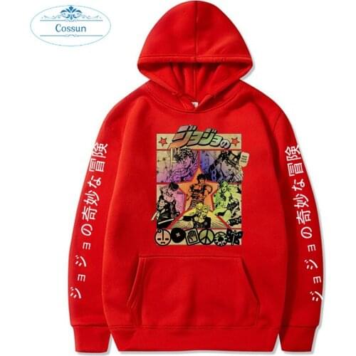 COSSUN Hot Anime JOJO Bizarre Adventure Fashion Hoodies Pullover Harajuku Hooded Sweatershirt Unisex