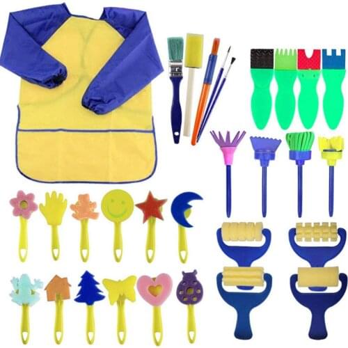 HINST childrens toys 29pcs Drawing toy Paint sponges For Kids Of Fun Paint Brushes For Toddlers juguetes brinquedos oyuncak