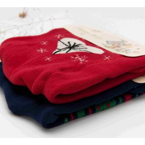 Children Winter Terry Christmas Pantyhose Special Issue Red Navy Gift Baby Thickening Cartoon towel Pantyhose 40CM--50CM