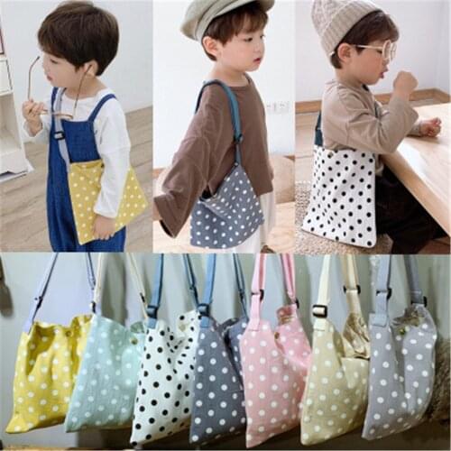 Children Girl Kids Coin Purse Bag Hobos Mini Small Cute Cotton Fabric Dot Korean Accessories Wholesale Gifts